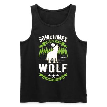 Wolf Liebhaber Geschenk Wolfsrudel - Männer Premium Bio Tank Top - Schwarz - Vorne - Michal (187cm)