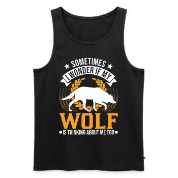 Wolf Liebhaber Geschenk Wolfsrudel - Männer Premium Bio Tank Top - Schwarz - Vorne - Michal (187cm)