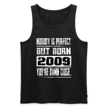 No one is perfect but born 2009 birthday - Men's Premium Organic Tank Top - black - Front - Michal (187cm)