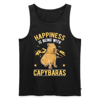 Capybara Luck Capybara Capibara - Men's Premium Organic Tank Top - black - Front - AI Model Male 178 light (178cm)