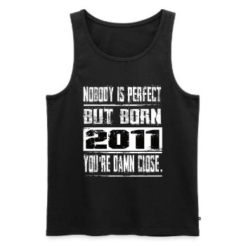 No one is perfect but born 2011 birthday - Men's Premium Organic Tank Top - black - Front - Michal (187cm)