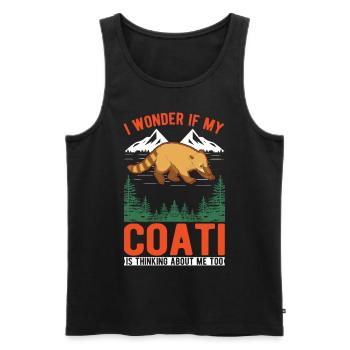 Coati Cadeau Coati Proboscis - Débardeur bio Premium Homme - noir - Devant - Michal (187cm)