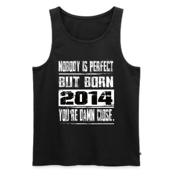 No one is perfect but born 2014 birthday - Men's Premium Organic Tank Top - black - Front - Michal (187cm)