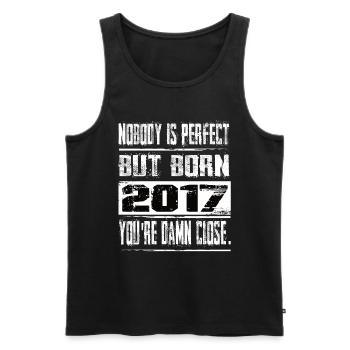 No one is perfect but born 2017 birthday - Men's Premium Organic Tank Top - black - Front - Michal (187cm)