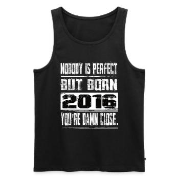 No one is perfect but born 2016 birthday - Men's Premium Organic Tank Top - black - Front - Michal (187cm)