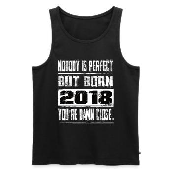 No one is perfect but born 2018 birthday - Men's Premium Organic Tank Top - black - Front - AI Model Male 178 light (178cm)