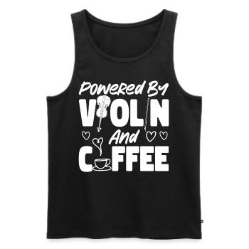 Violin Violinist Coffee Powered By - Männer Premium Bio Tank Top - Schwarz - Vorne - Michal (187cm)