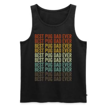 Bester Mops-Vater aller Zeiten Mops-Vater Mops-Hun - Männer Premium Bio Tank Top - Schwarz - Vorne - AI Model Male 178 light (178cm)