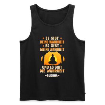 Buddhist Meditation Zen Buddha Buddhismus und Yoga - Männer Premium Bio Tank Top - Schwarz - Vorne - Michal (187cm)