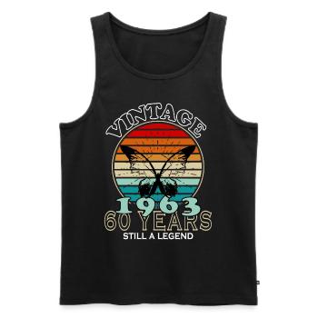 Hergestellt 1963, Geboren 1963 Geburtstag - Männer Premium Bio Tank Top - Schwarz - Vorne - AI Model Male 178 light (178cm)