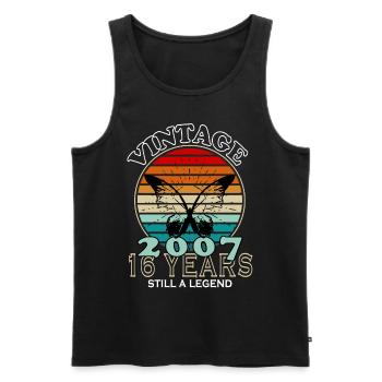 Jahrgang 16. Geburtstag 2007 Sportgeschenk - Männer Premium Bio Tank Top - Schwarz - Vorne - Michal (187cm)