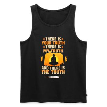 Buddhist Meditation Zen Buddha Buddhism and Yoga - Men's Premium Organic Tank Top - black - Front - Michal (187cm)