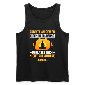Buddhist Meditation Zen Buddha Buddhismus und Yoga - Männer Premium Bio Tank Top - Schwarz - Vorne - Michal (187cm)