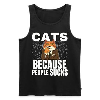 Cat Cat Cat Shirt Cat Gift Idea Kitten - Débardeur bio Premium Homme - noir - Devant - Michal (187cm)