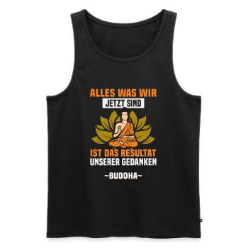 Buddhist Meditation Zen Buddha Buddhismus und Yoga - Männer Premium Bio Tank Top - Schwarz - Vorne - Michal (187cm)