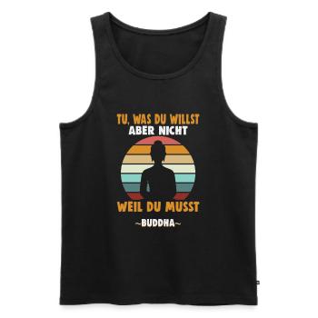 Buddhist Meditation Zen Buddha Buddhismus und Yoga - Männer Premium Bio Tank Top - Schwarz - Vorne - Michal (187cm)