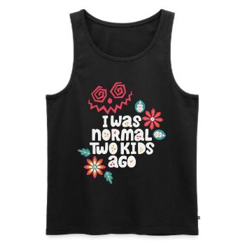 Mutter lustiger Spruch I-was-normal-two-kids-ago - Männer Premium Bio Tank Top - Schwarz - Vorne - Michal (187cm)
