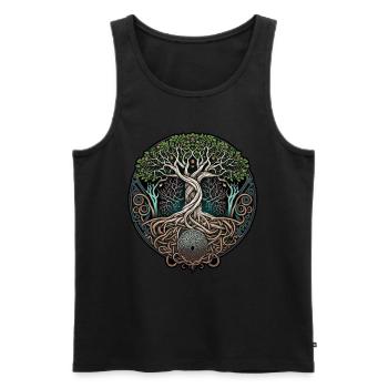 Arbre de vie Vikings celtiques - Débardeur bio Premium Homme - noir - Devant - Michal (187cm)