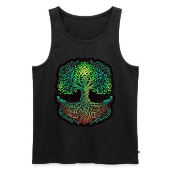Arbre de vie Vikings celtiques - Débardeur bio Premium Homme - noir - Devant - Michal (187cm)