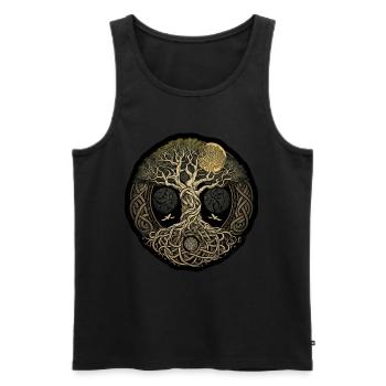 Arbre de vie Vikings celtiques - Débardeur bio Premium Homme - noir - Devant - Michal (187cm)