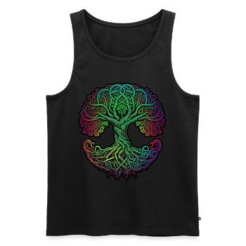 Arbre de vie Vikings celtiques - Débardeur bio Premium Homme - noir - Devant - Michal (187cm)