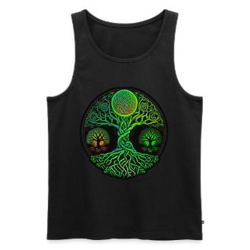 Arbre de vie Vikings celtiques - Débardeur bio Premium Homme - noir - Devant - Michal (187cm)