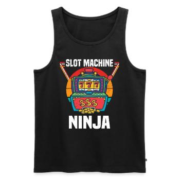 Casino Gambling Slot Machine à sous Jeu de cartes - Débardeur bio Premium Homme - noir - Devant - Michal (187cm)