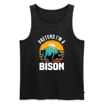 Büffel Bison Ochse Indianer Amerikanisch - Männer Premium Bio Tank Top - Schwarz - Vorne - AI Model Male 178 light (178cm)