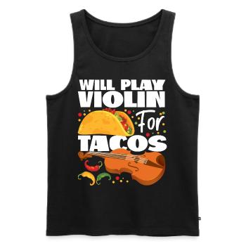 Violin Violinist Taco Will Play - Männer Premium Bio Tank Top - Schwarz - Vorne - Michal (187cm)
