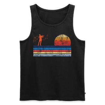 Violin Violinist Retro Vintage - Men's Premium Organic Tank Top - black - Front - Michal (187cm)