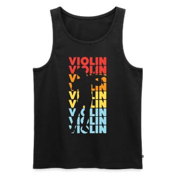 Violin Violinist Retro Vintage - Männer Premium Bio Tank Top - Schwarz - Vorne - Michal (187cm)