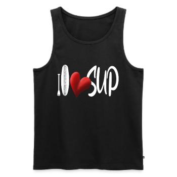 SUP Girl Stand Up Paddling Watersports - Männer Premium Bio Tank Top - Schwarz - Vorne - AI Model Male 178 light (178cm)
