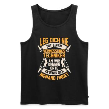 Vermessungstechniker kennen Orte Vermesser - Männer Premium Bio Tank Top - Schwarz - Vorne - AI Model Male 178 light (178cm)