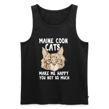 Les chats Maine Coon me rendent heureux pas tellement - Débardeur bio Premium Homme - noir - Devant - Michal (187cm)