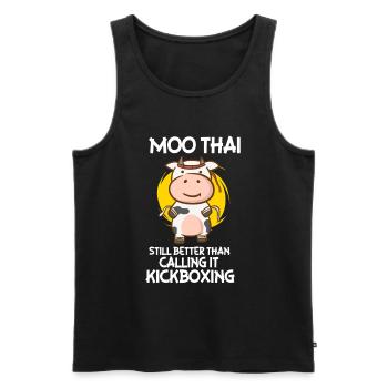 Moo Thai Still Better Than Calling It Kickboxing - Männer Premium Bio Tank Top - Schwarz - Vorne - Michal (187cm)