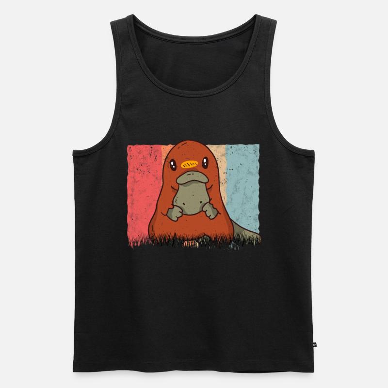 Schnabeltier Retro - Männer Premium Bio Tank Top - Schwarz
