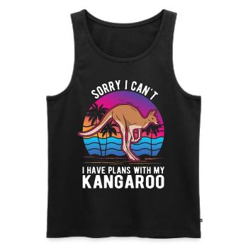 Australian Kangaroo Australia Kangaroo - Men's Premium Organic Tank Top - black - Front - Michal (187cm)
