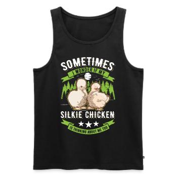 Silk Chicken Cadeau Silkie Chicken Silkie Chicken - Débardeur bio Premium Homme - noir - Devant - Michal (187cm)