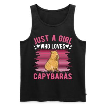 Just a Girl Who loves Capybaras Capybara Mädchen - Men's Premium Organic Tank Top - black - Front - Michal (187cm)