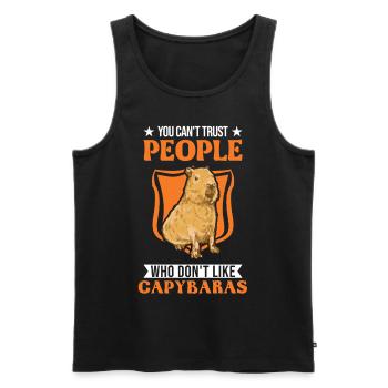 Capybara Gift Capibara - Men's Premium Organic Tank Top - black - Front - AI Model Male 178 light (178cm)