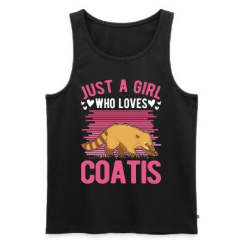 Juste une fille qui aime Coatis Coatis Coati Girl - Débardeur bio Premium Homme - noir - Devant - Michal (187cm)