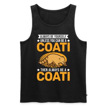 Always be yourself Coati Nasenbär - Men's Premium Organic Tank Top - black - Front - Michal (187cm)