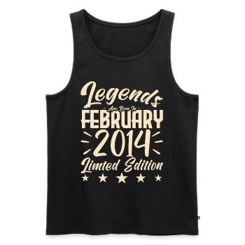 Geboren im Februar 2014. Geburtstagsgeschenk. - Männer Premium Bio Tank Top - Schwarz - Vorne - Michal (187cm)