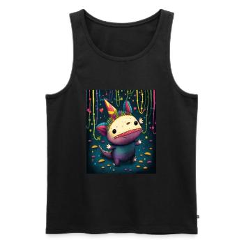 Cinco De Mayo Pinata Party Cute Axolotl Pinata - Débardeur bio Premium Homme - noir - Devant - AI Model Male 178 light (178cm)