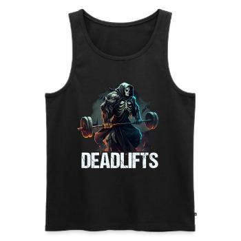 Deadlifts Gym Fitness Fun Workout - Men's Premium Organic Tank Top - black - Front - Michal (187cm)