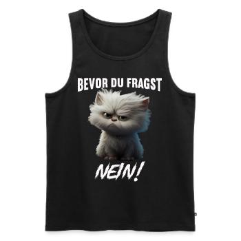 Bevor du fragst Nein - Männer Premium Bio Tank Top - Schwarz - Vorne - Michal (187cm)