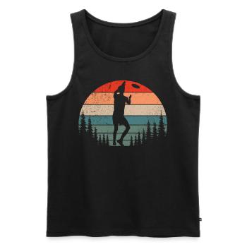 Lustiges Disc Golf & Ultimate Frisbee Spieler - Männer Premium Bio Tank Top - Schwarz - Vorne - Michal (187cm)