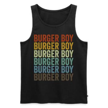 Burger Boy Fast Food Liebhaber Lustiger Burger Bur - Männer Premium Bio Tank Top - Schwarz - Vorne - AI Model Male 178 light (178cm)