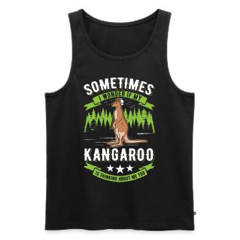 Australian Kangaroo Australia Kangaroo - Men's Premium Organic Tank Top - black - Front - Michal (187cm)
