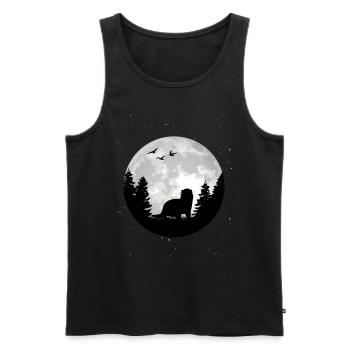 Loutre Lune Loutre Loutre Loutre de mer - Débardeur bio Premium Homme - noir - Devant - AI Model Male 178 light (178cm)